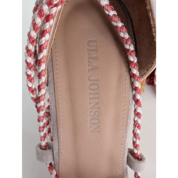 Ulla Johnson Suede Tassel D'Orsay Pumps - EU 40 US 10 Gray Brown Red Heels - Picture 6 of 11
